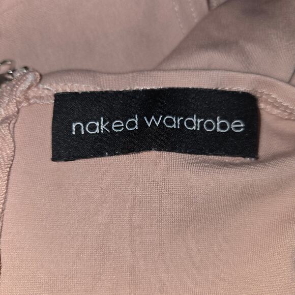 Naked Wardrobe Women Small Caged Halter Bodysuit Cutout Pink Clubwear Festival - Picture 2 of 12